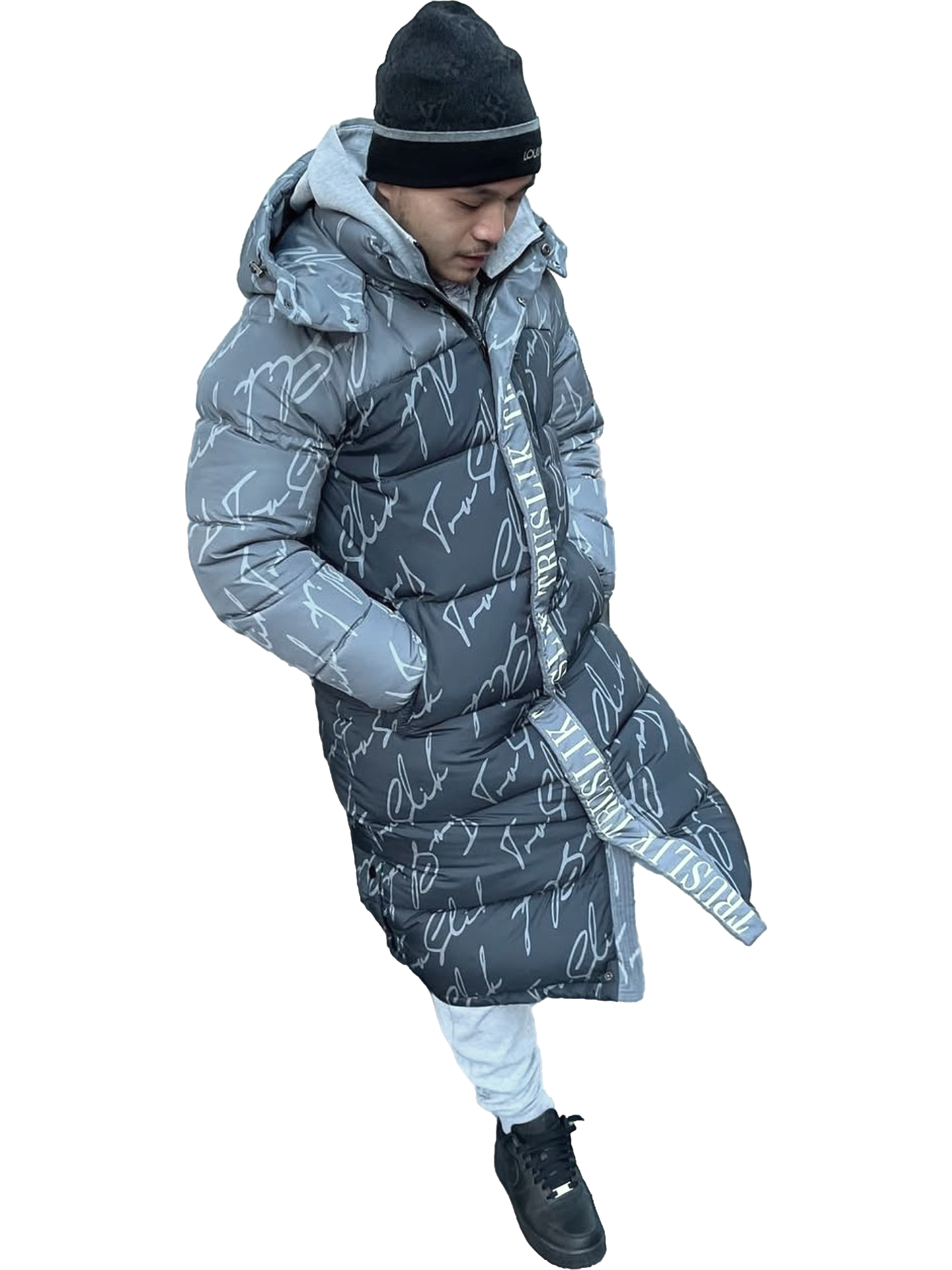 Longline signature puffer coat